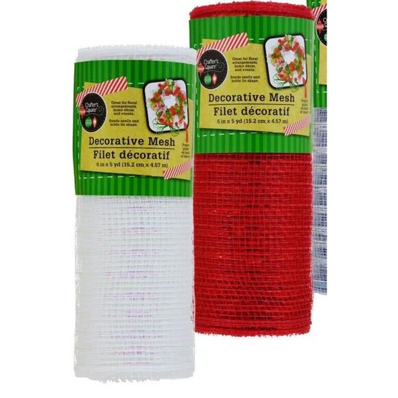 Crafter's Square Christmas Mix of 6 in. Decorative Mesh, 6in x 5-yd. 3 Rolls - Picture 4 of 10